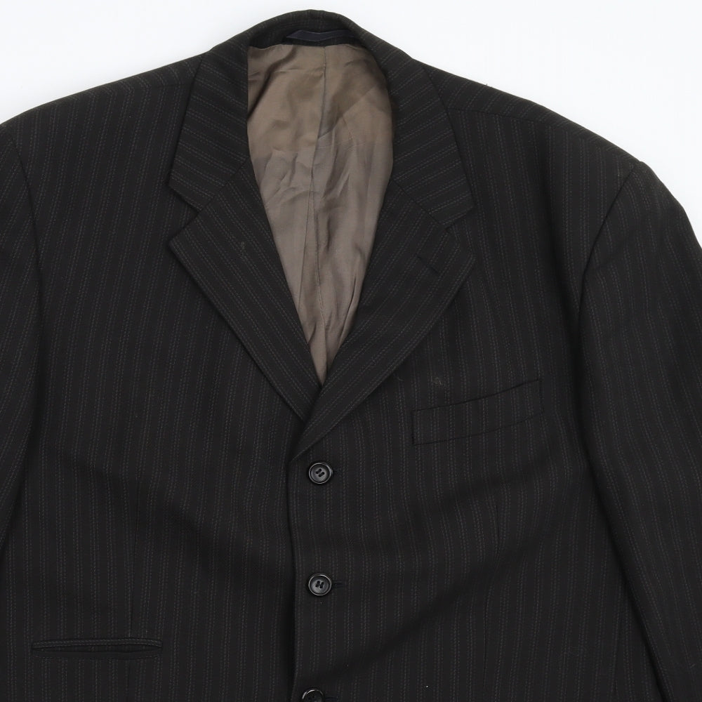 SCOTT Mens Grey Striped  Jacket Suit Jacket Size 44
