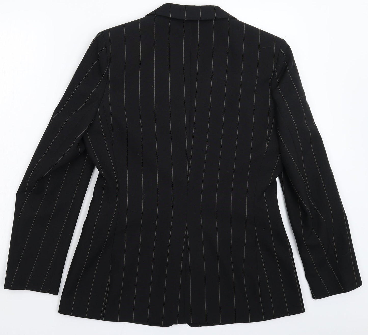 Impressions Womens Black Striped  Jacket Suit Jacket Size 14