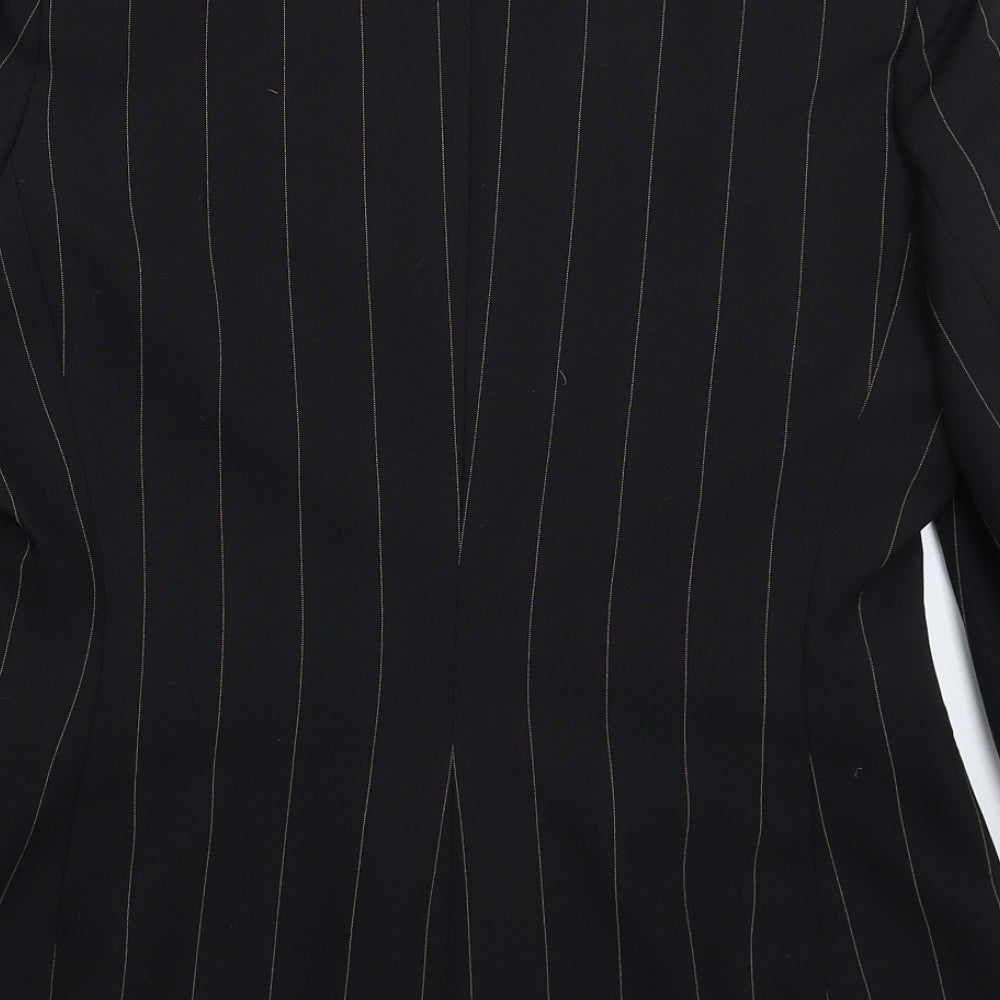 Impressions Womens Black Striped  Jacket Suit Jacket Size 14