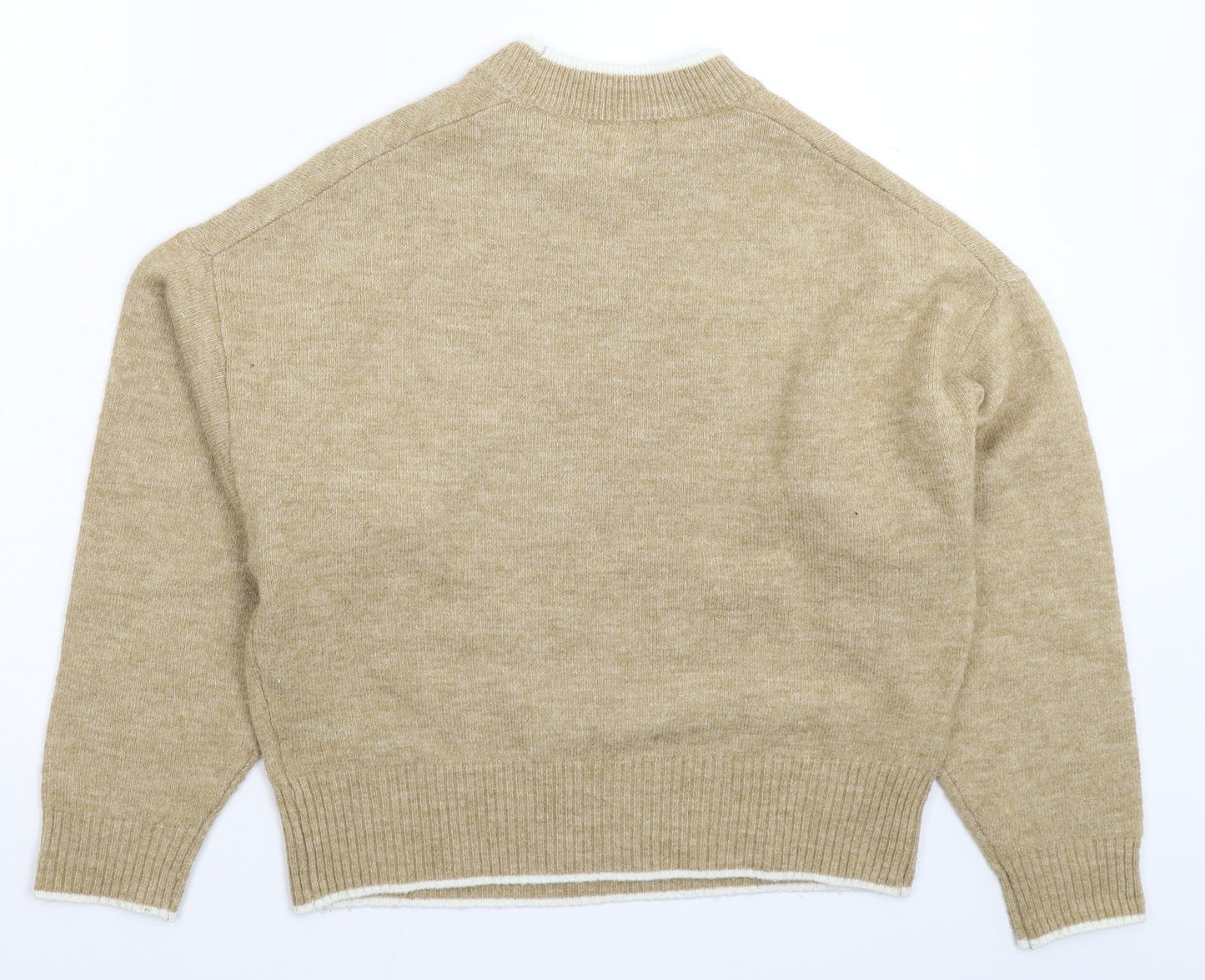 H&M Womens Beige  Knit Pullover Jumper Size XS