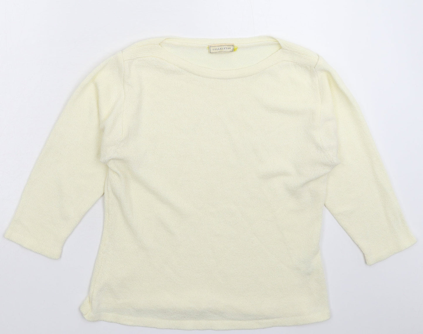 Collection Womens White  Knit Pullover Jumper Size L