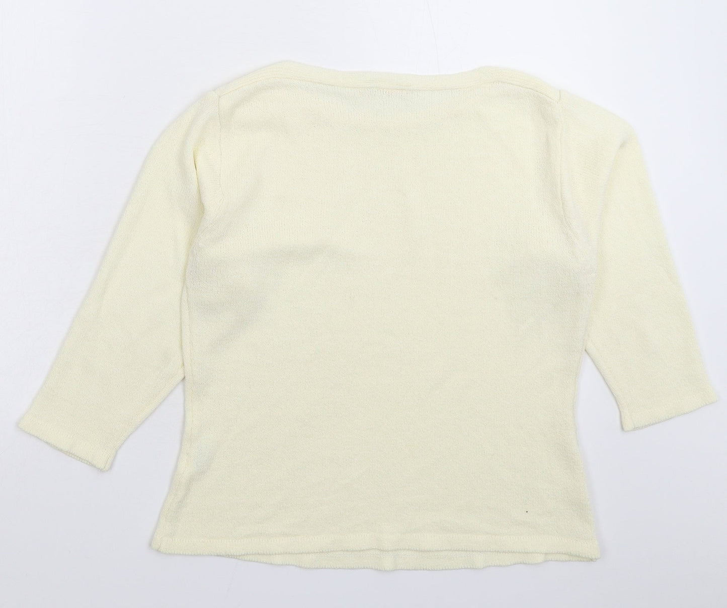 Collection Womens White  Knit Pullover Jumper Size L