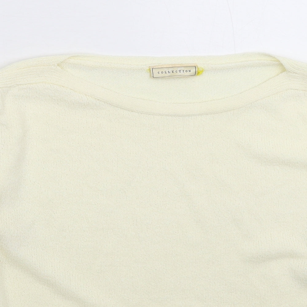 Collection Womens White  Knit Pullover Jumper Size L