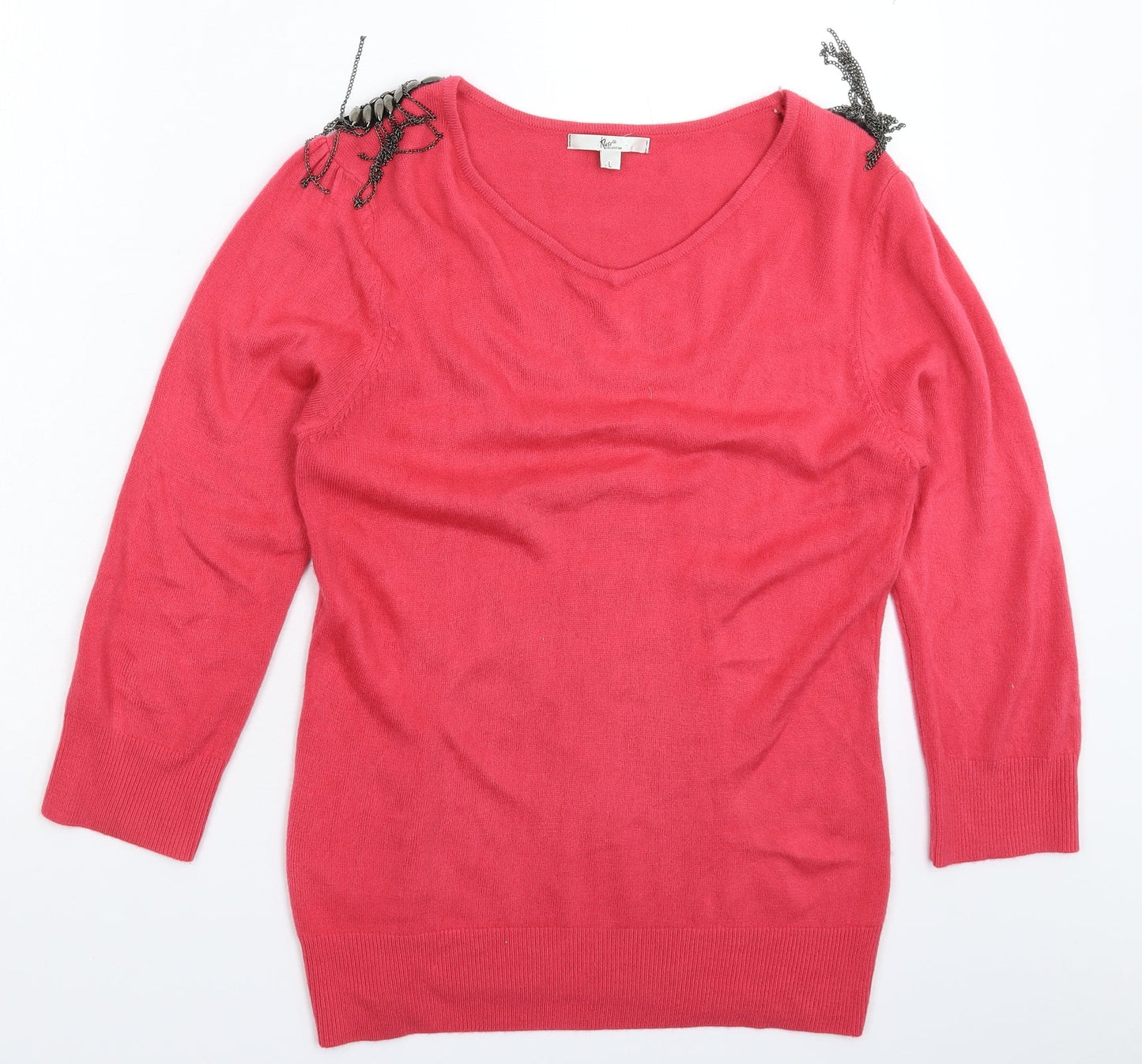 Klass Womens Pink  Knit Pullover Jumper Size L