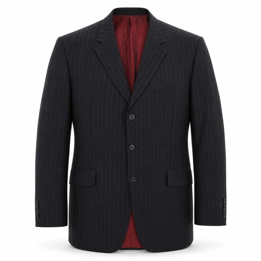 Marks and Spencer Mens Black Striped  Jacket Suit Jacket Size 44
