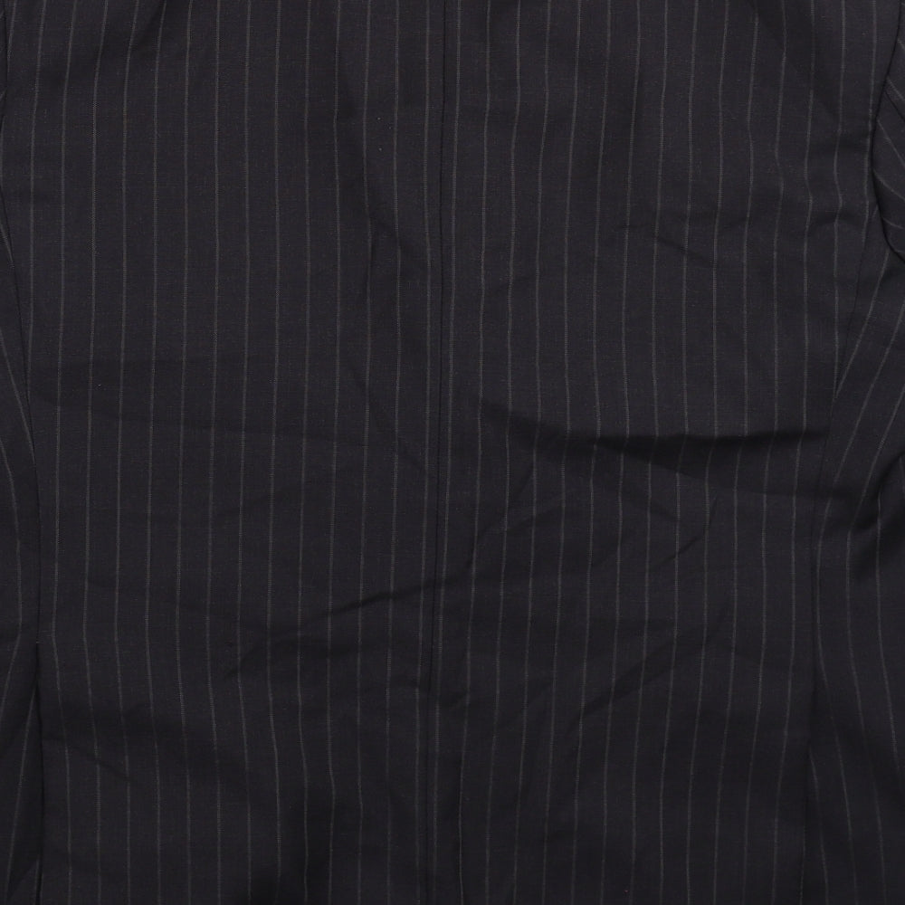 Marks and Spencer Mens Black Striped  Jacket Suit Jacket Size 44