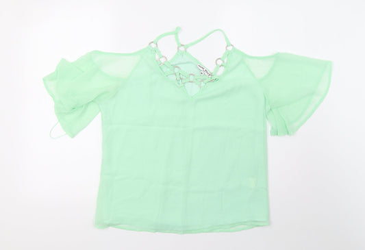 jaune rouge Womens Green  Mesh Basic  Size M