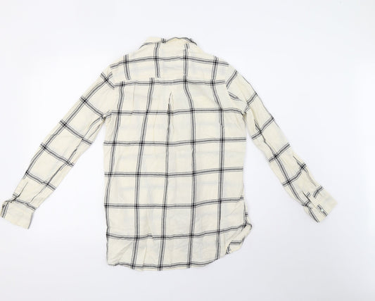 H&M Womens Grey Check  Basic Button-Up Size 36