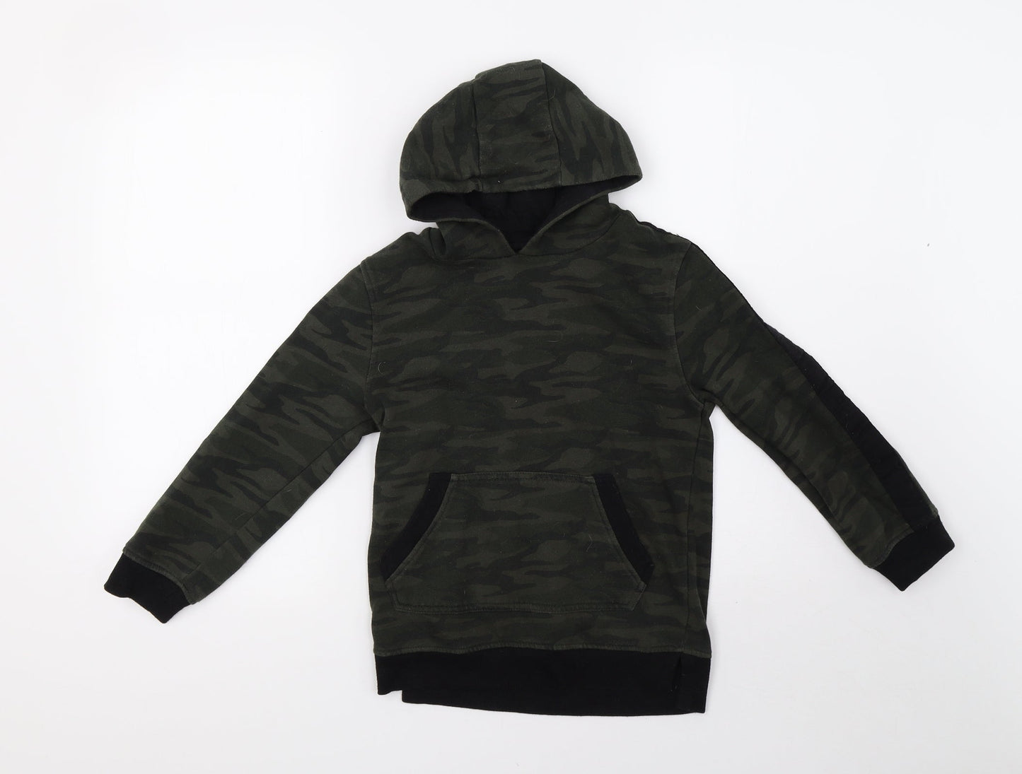 Primark Boys Green Camouflage  Pullover Hoodie Size 8-9 Years
