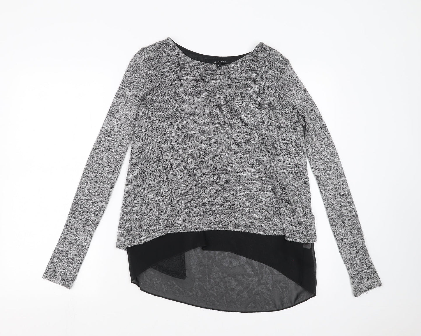 New Look Womens Grey  Knit Pullover Jumper Size S