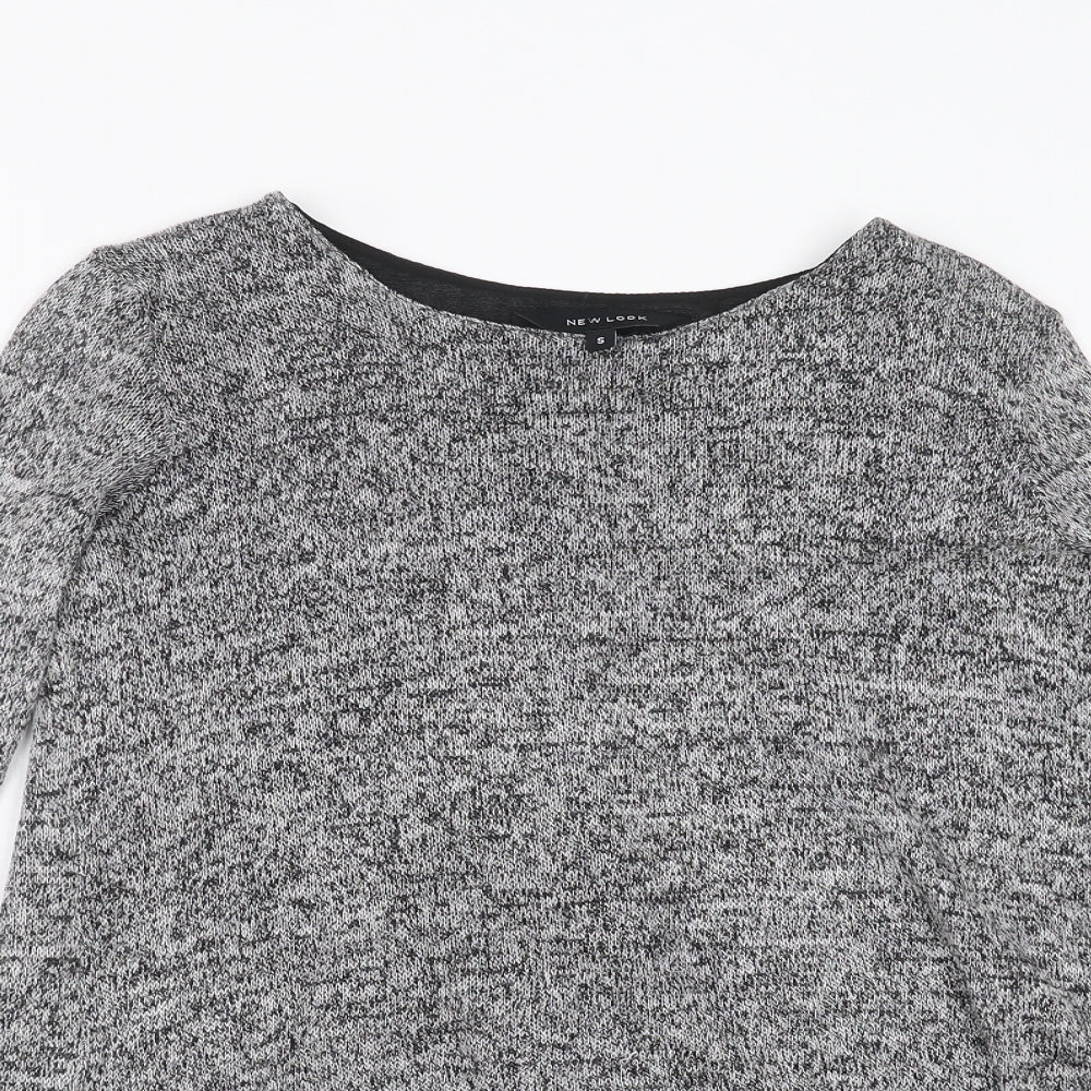 New Look Womens Grey  Knit Pullover Jumper Size S