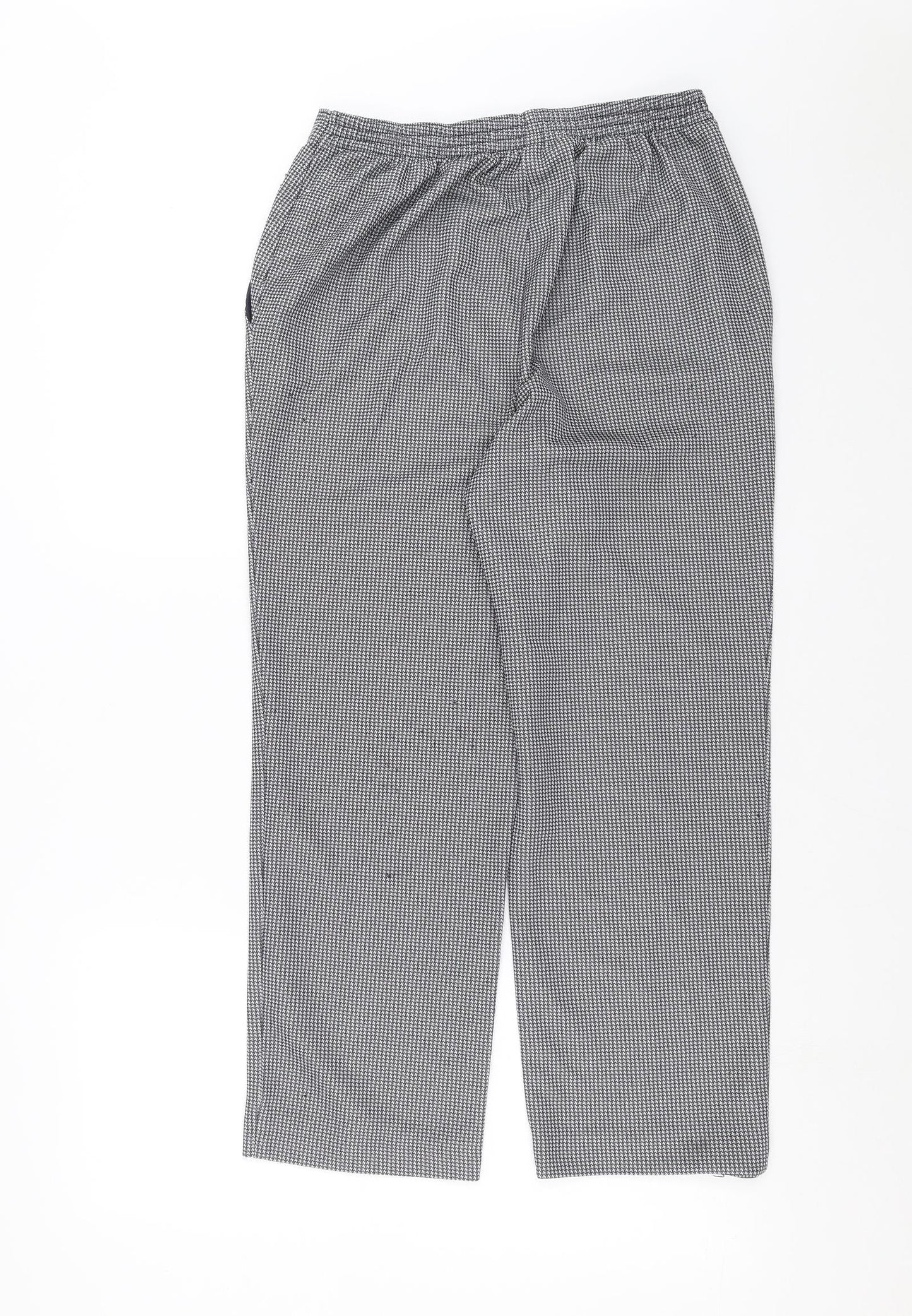 Marks and Spencer Womens Blue Houndstooth  Trousers  Size 14 L26 in