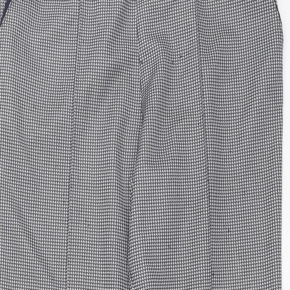Marks and Spencer Womens Blue Houndstooth  Trousers  Size 14 L26 in