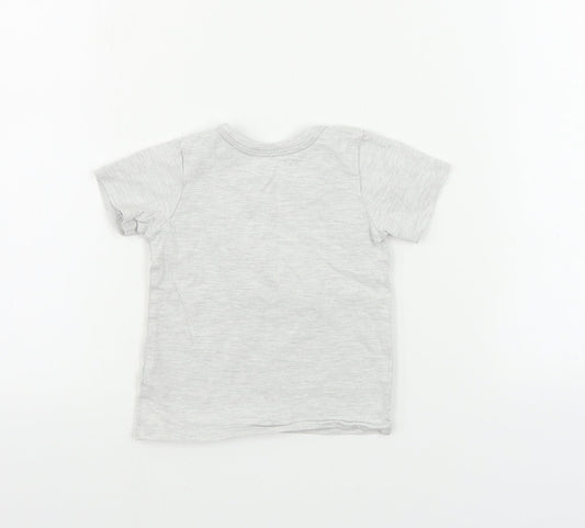 George Boys Grey   Basic T-Shirt Size 12-18 Months  - Dinosaur print
