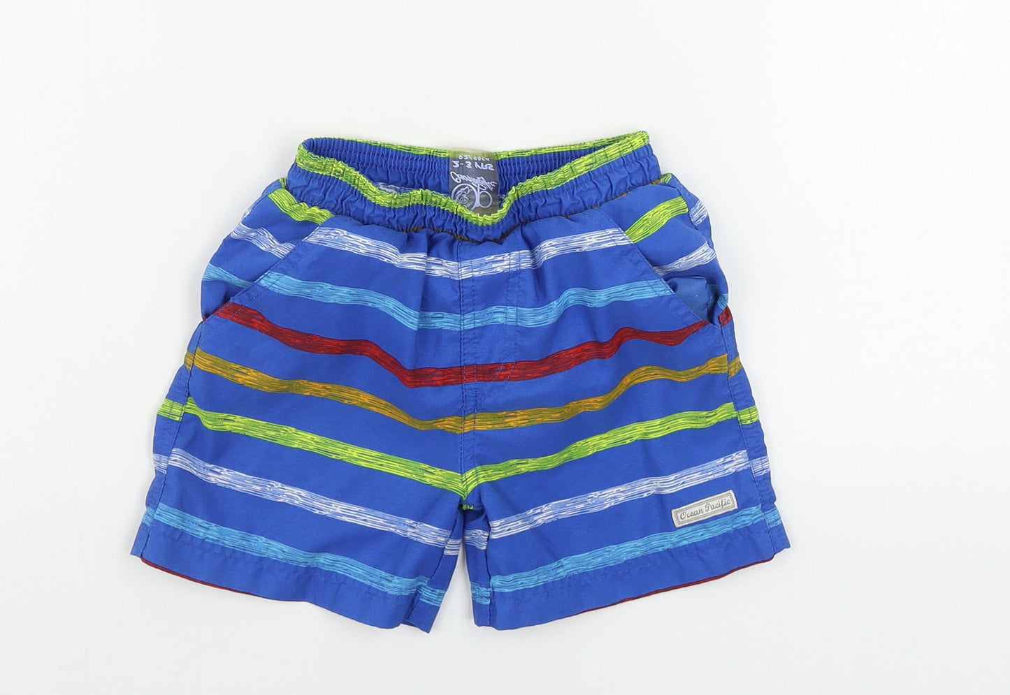 Ocean Pacific  Boys Blue Striped  Bermuda Shorts Size 2-3 Years
