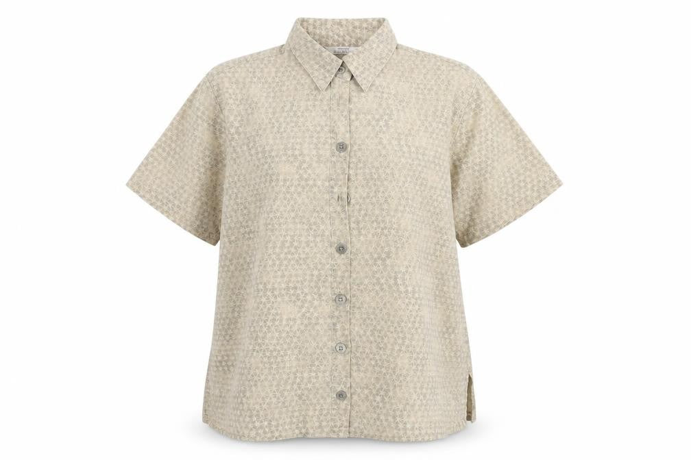 Marks and Spencer  Womens Beige Floral  Basic Button-Up Size 10