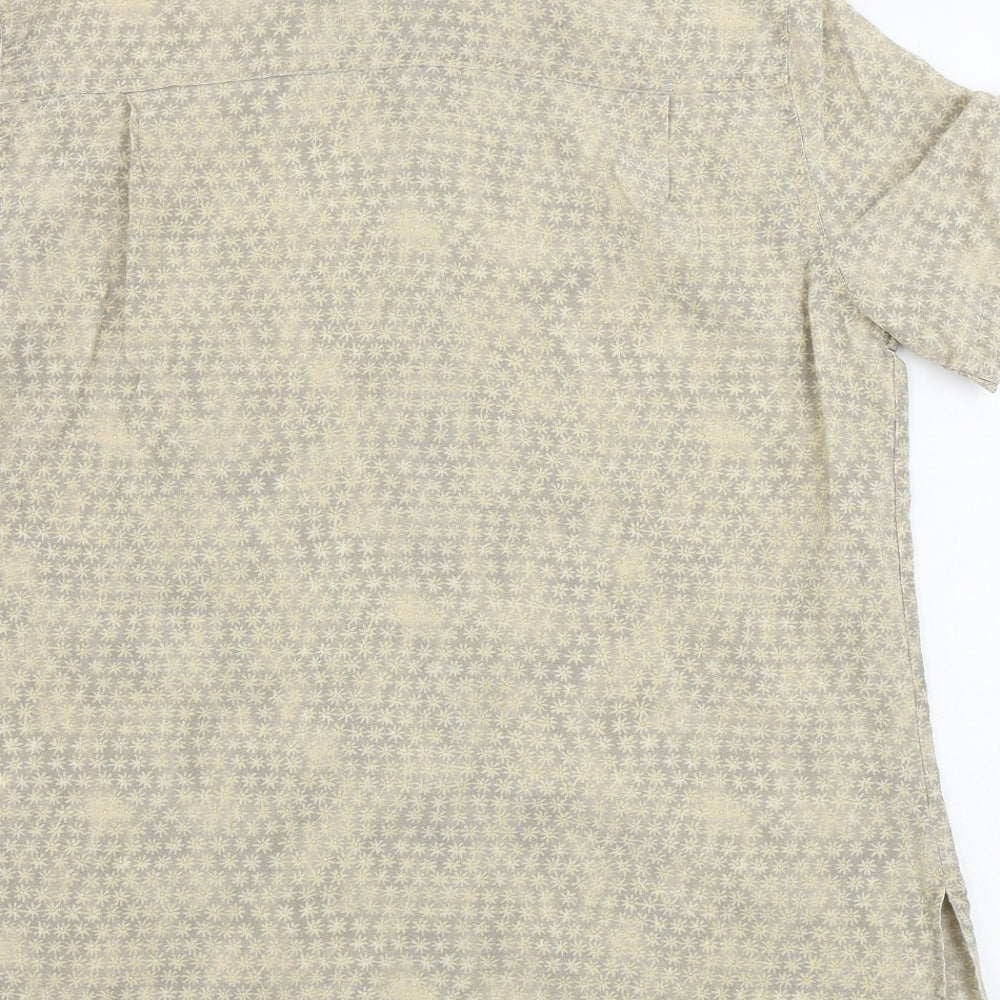Marks and Spencer  Womens Beige Floral  Basic Button-Up Size 10