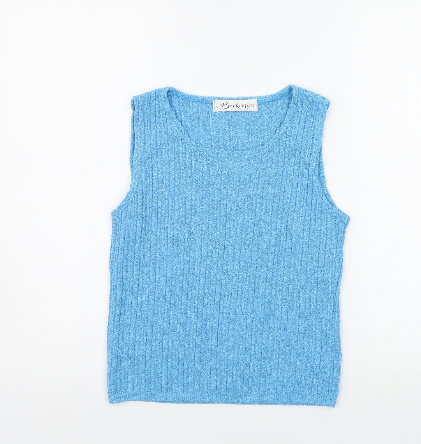 bertertex Womens Blue Houndstooth  Henley Jumper Size 14