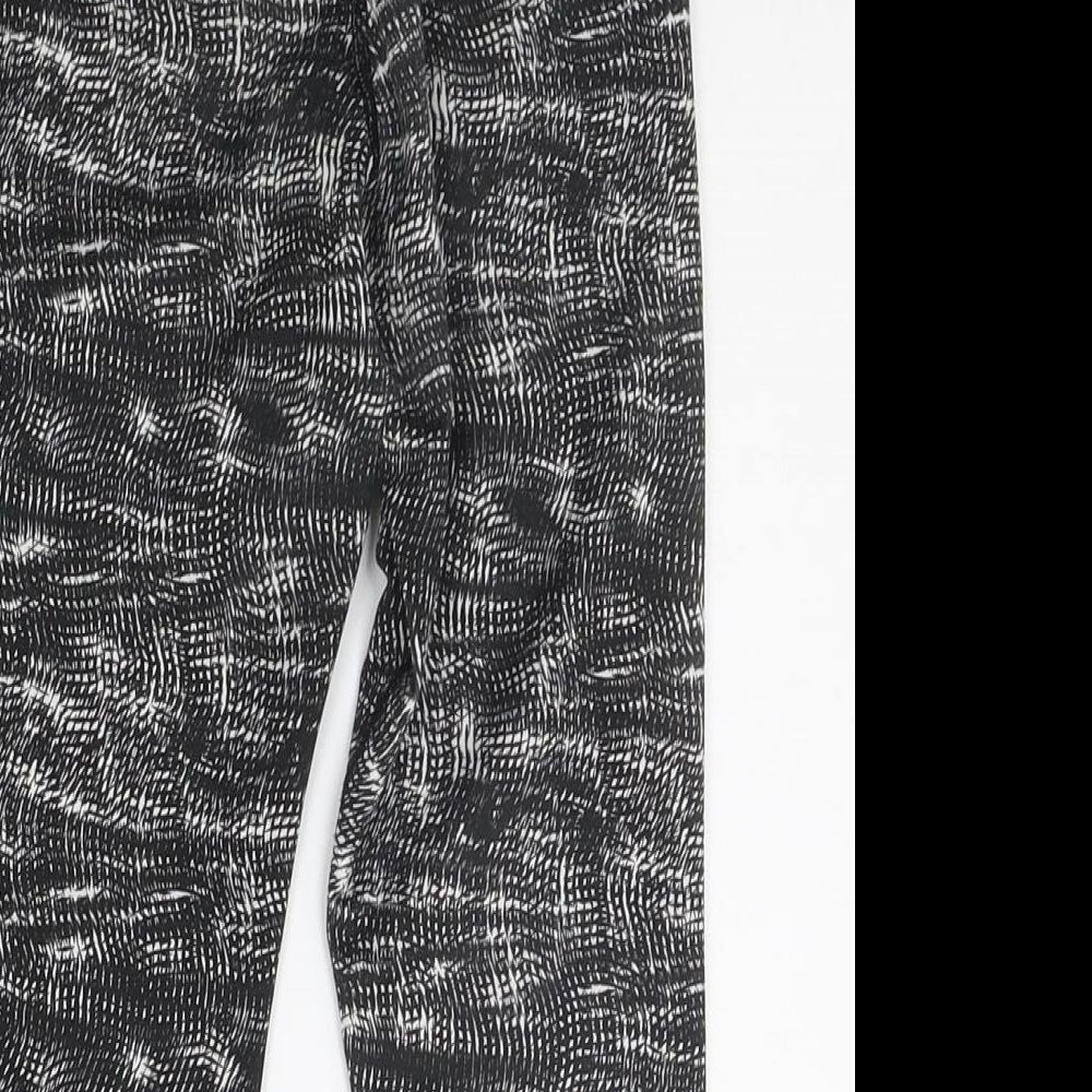 USA Pro Girls Black Geometric  Jegging Trousers Size 7-8 Years - Elasticated Waist