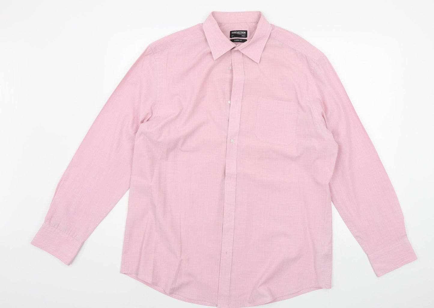 DEBNHAMS Mens Pink    Button-Up Size 17