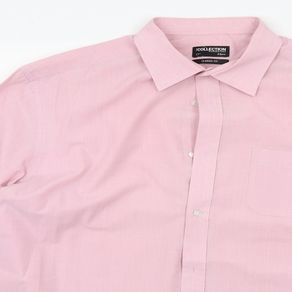 DEBNHAMS Mens Pink    Button-Up Size 17