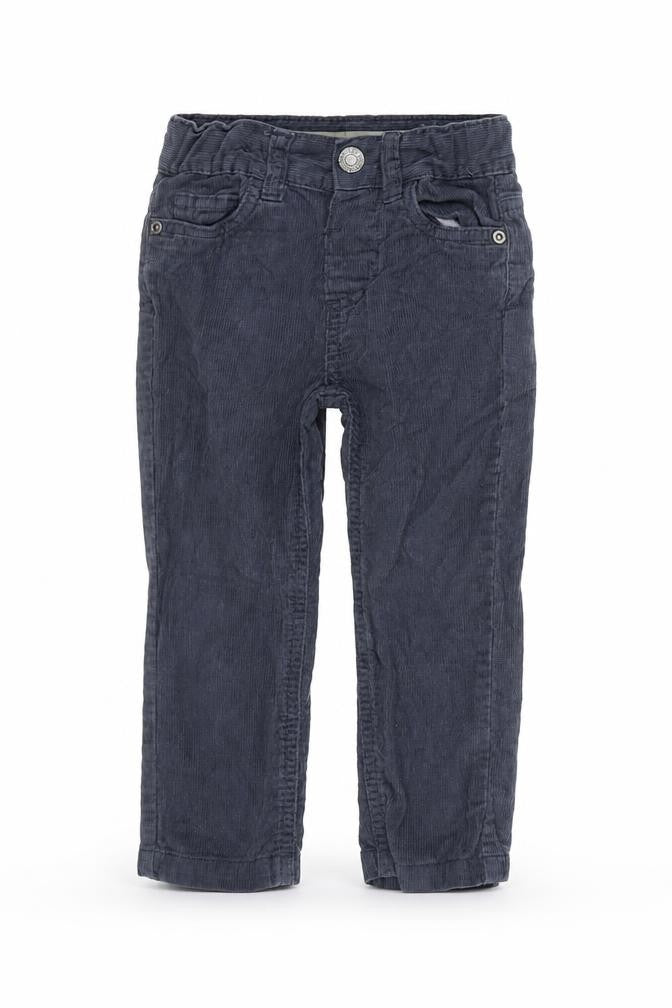 Front view of Denim & Co. boys’ grey cargo jeans, size 12-18, months