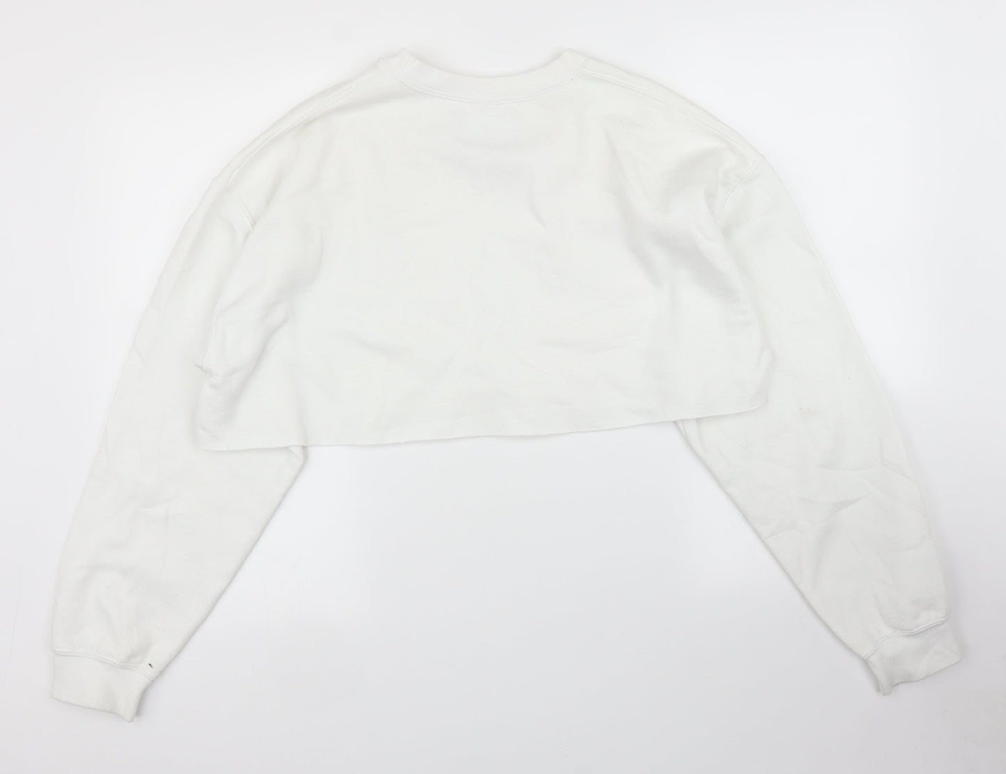 PRETTYLITTLETHING Womens White   Pullover Jumper Size M  - Cropped