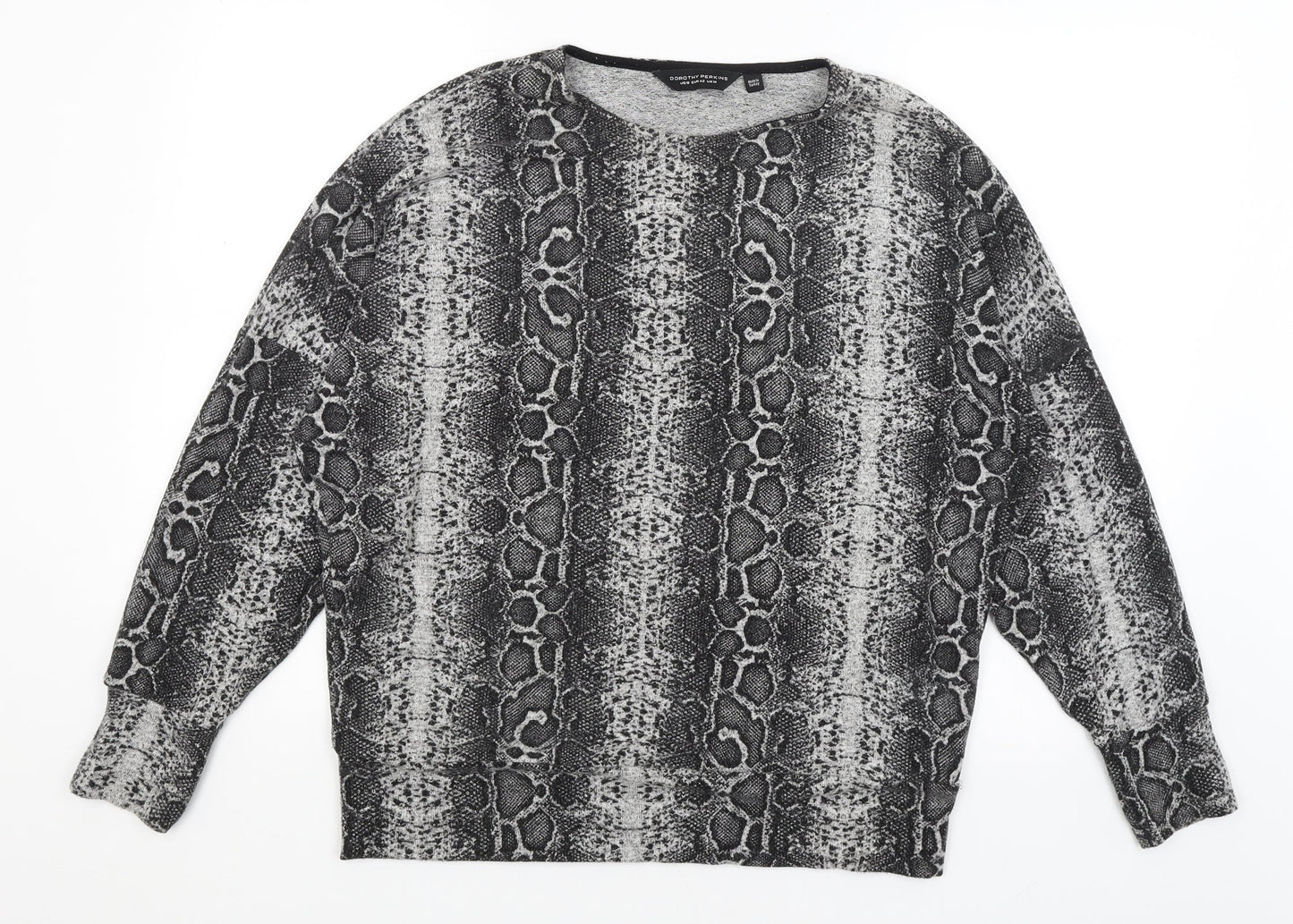 Dorothy Perkins Womens Grey Animal Print  Pullover Jumper Size 14