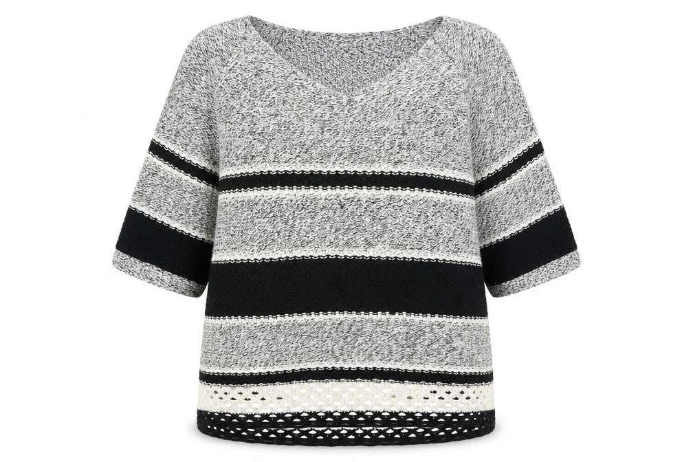 F&F Womens Grey Striped  Pullover Jumper Size 16