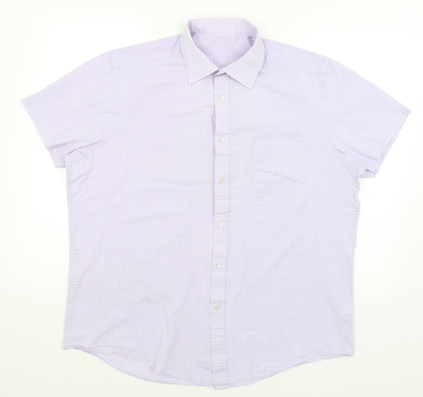 Debenhams Mens Purple Check   Button-Up Size 16.5