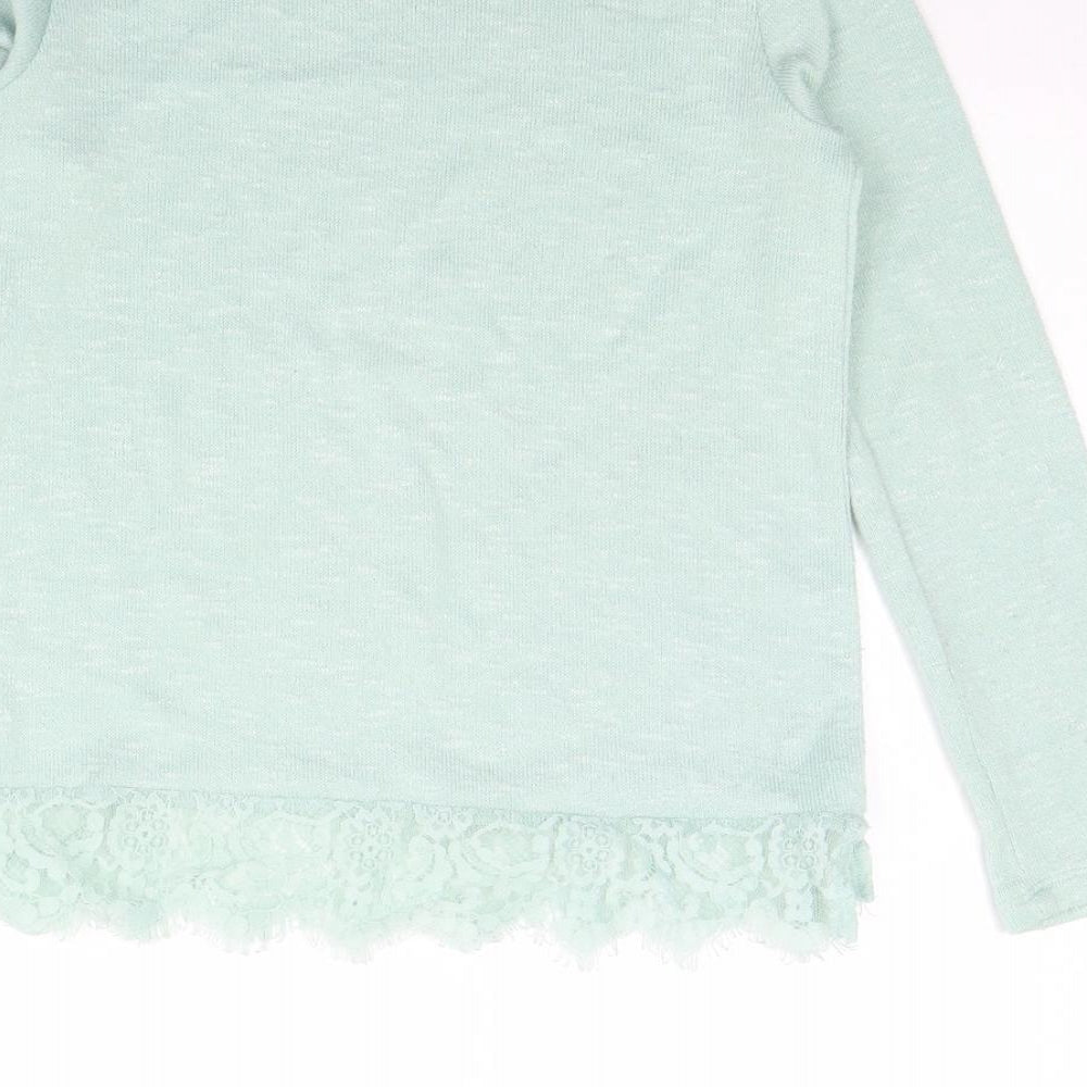H&M Girls Green   Pullover Jumper Size 8 Years