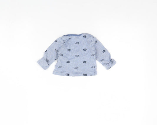 George Baby Blue Spotted  Pullover Jumper Size 0-3 Months  - Hi