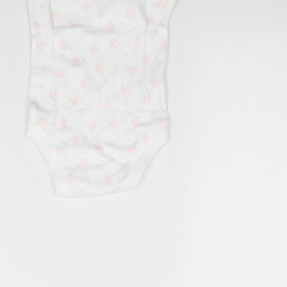 TU Baby White Floral  Babygrow One-Piece Size 3-6 Months
