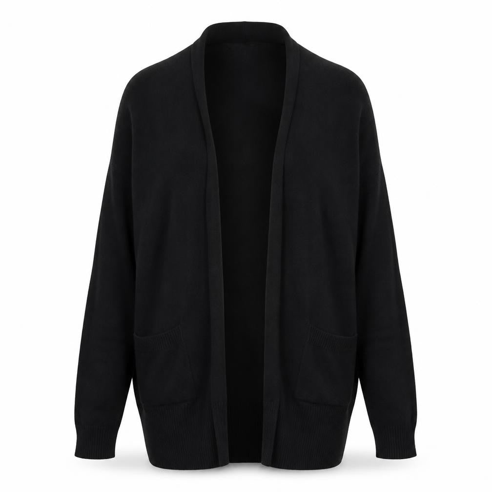 Front view of Atmosphere women’s black cardigan jumper, size UK 8