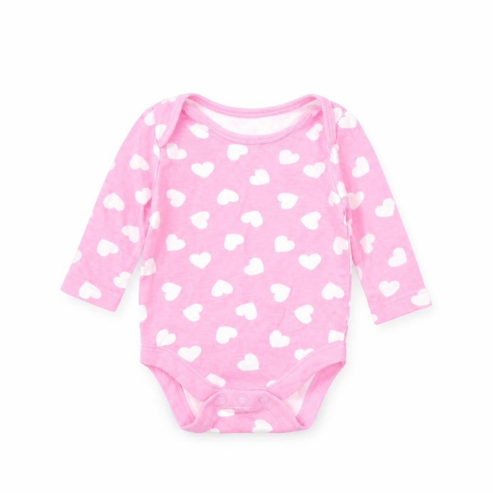 Front view of George girls’ pink spotted babygrow one-piece, size 0-3, months - disney