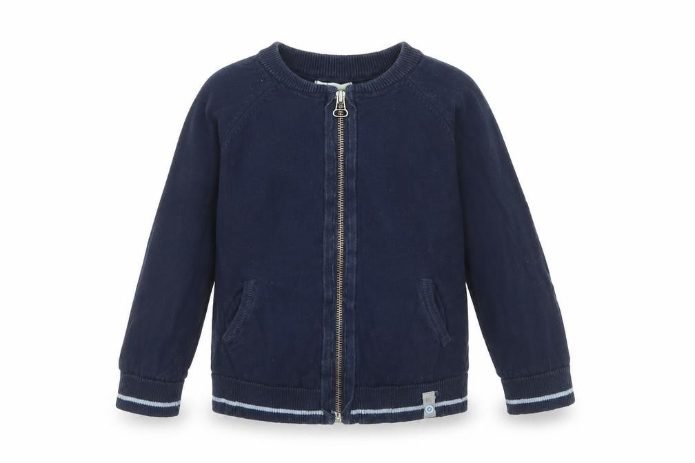 Front view of Vertbaudet girls’ blue jacket, size 4, years