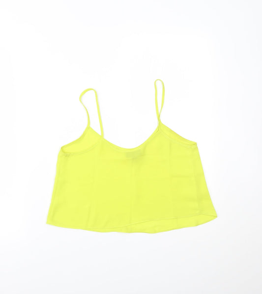 Topshop Womens Yellow   Cropped T-Shirt Size 8