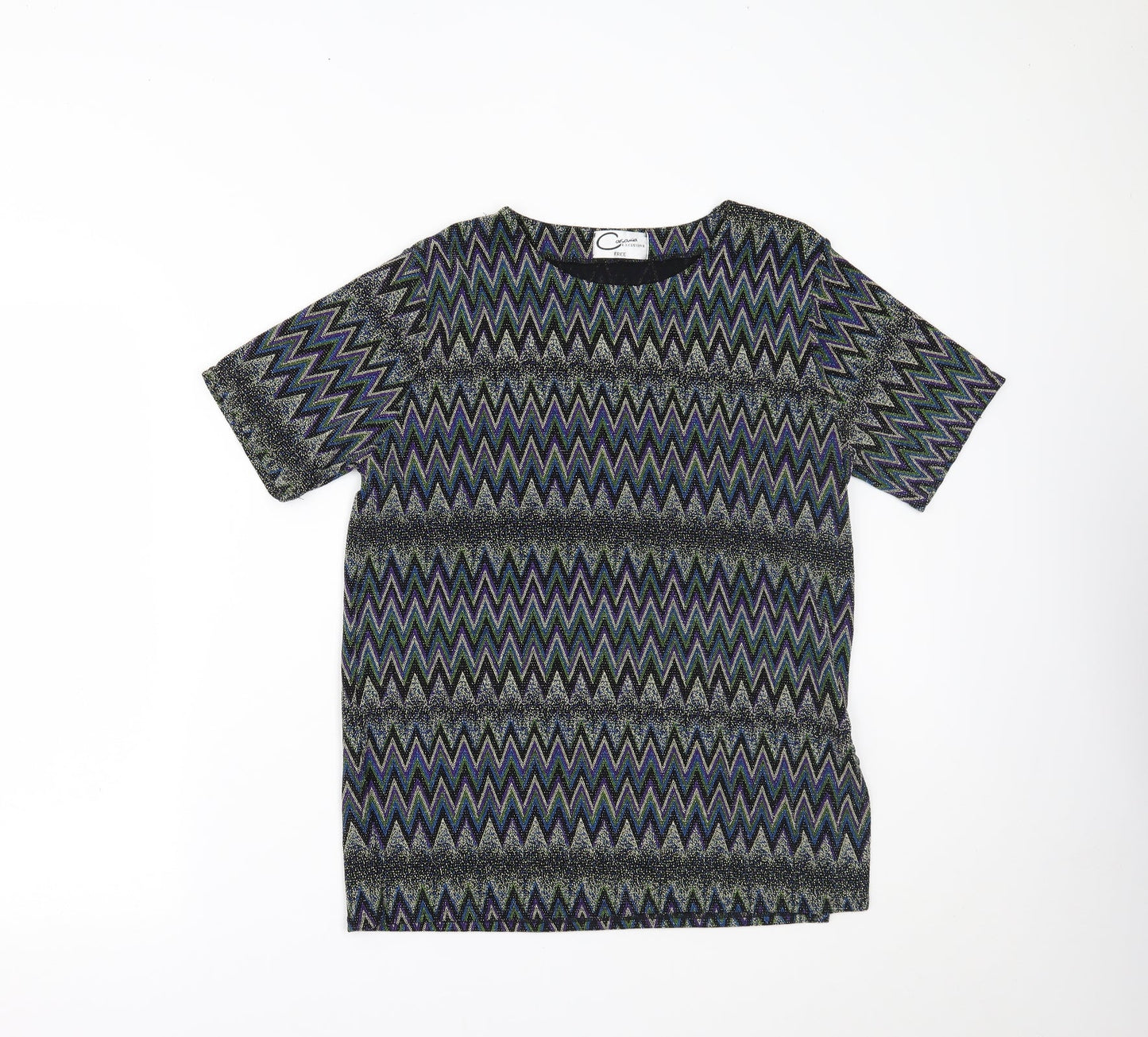 casamia Womens Multicoloured Geometric  Basic T-Shirt One Size