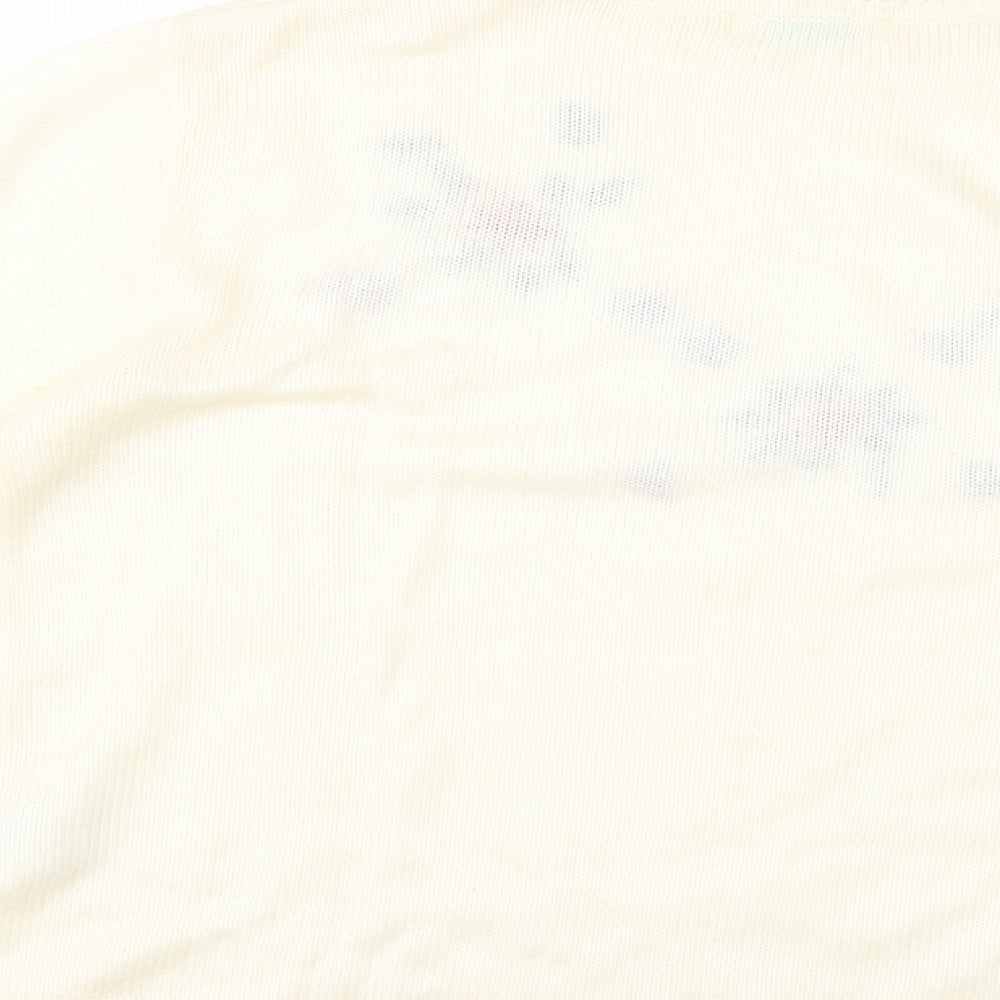 rose pearl Womens Yellow Floral  Pullover Jumper Size 10