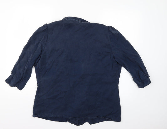 Per Una Womens Blue Animal Print  Jacket