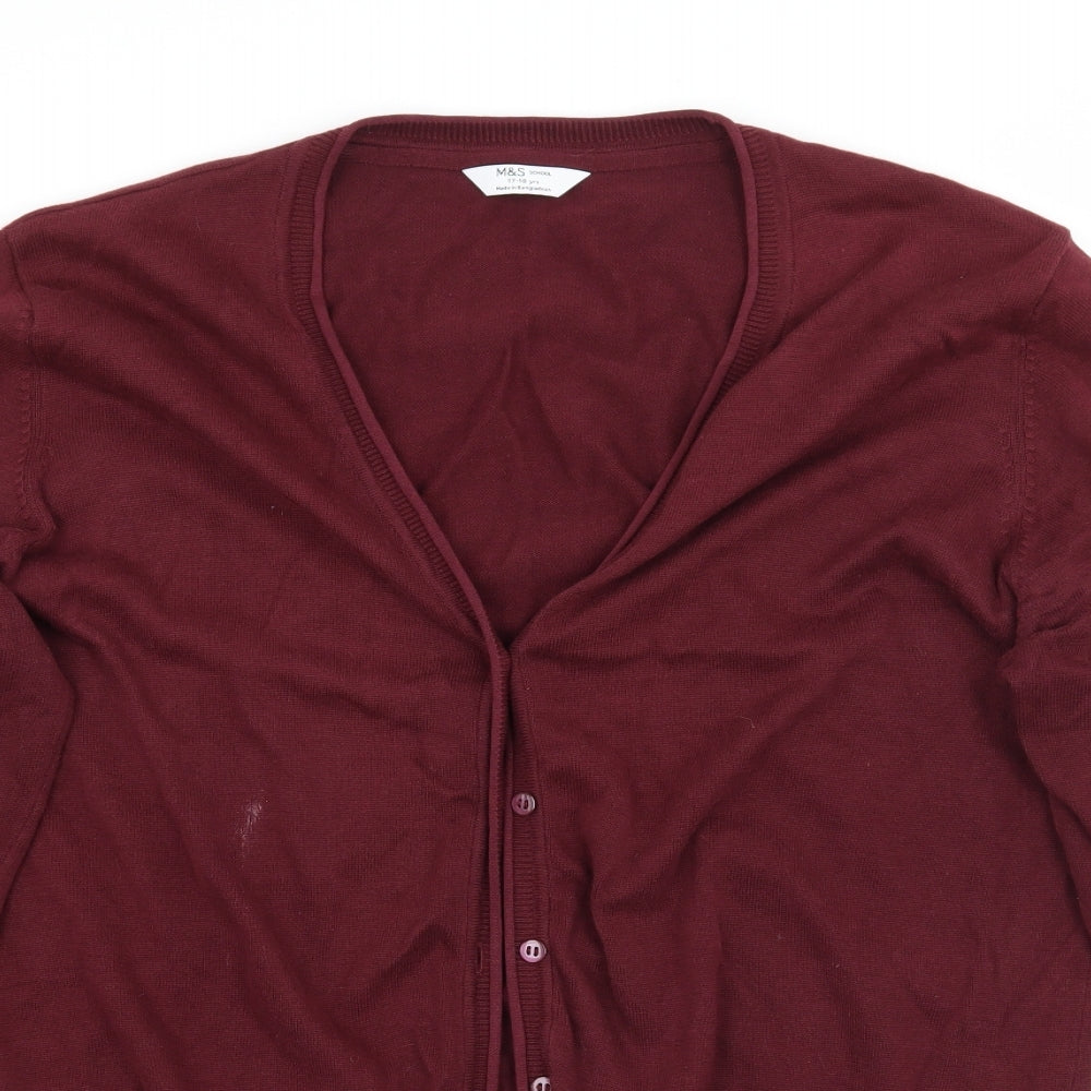 Marks and Spencer Womens Red   Cardigan Jumper   - age 17-18