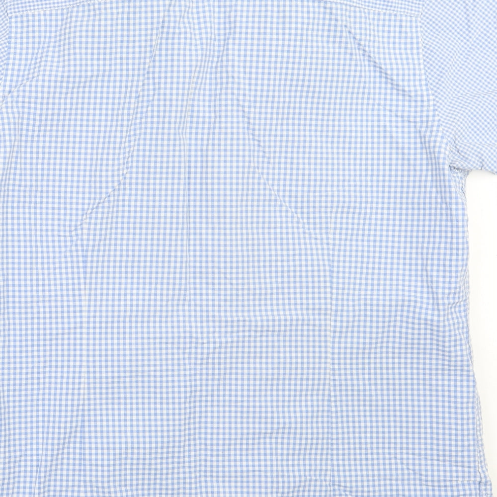 Burton Mens Blue Check   Button-Up Size L