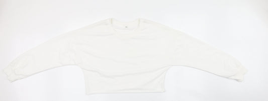 Preworn Womens White   Pullover Sweatshirt Size L