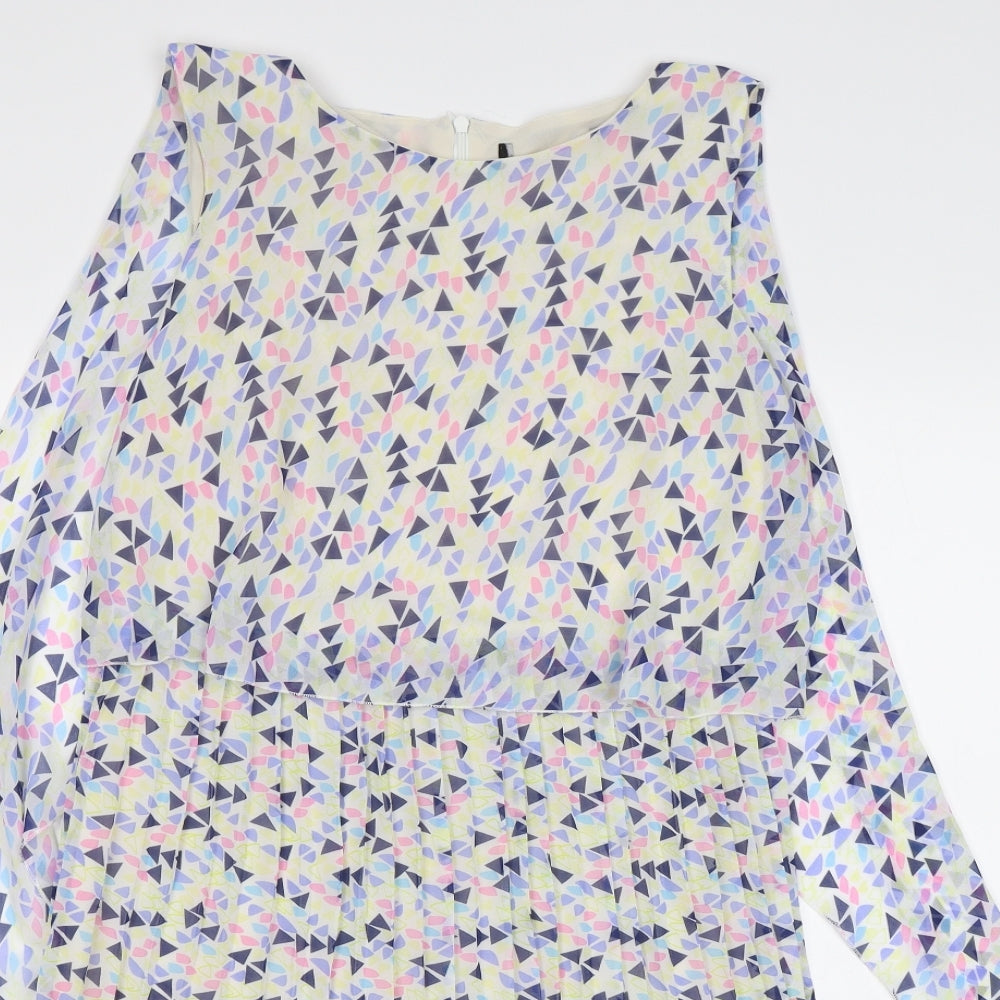 Preworn Womens Multicoloured Geometric  A-Line  Size 8