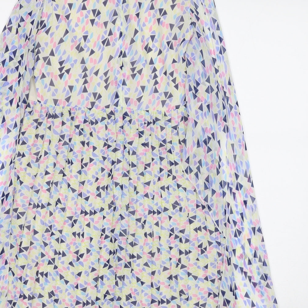 Preworn Womens Multicoloured Geometric  A-Line  Size 8