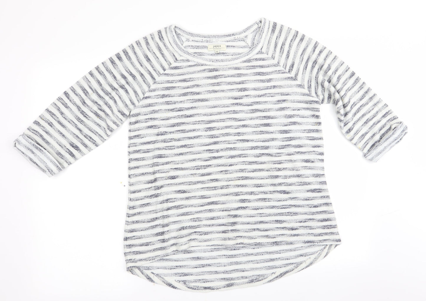 Papapya Womens Blue Striped  Pullover Jumper Size 12