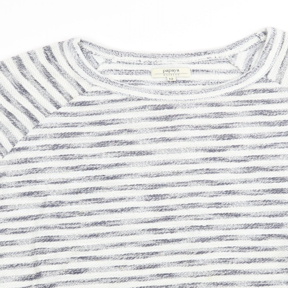 Papapya Womens Blue Striped  Pullover Jumper Size 12