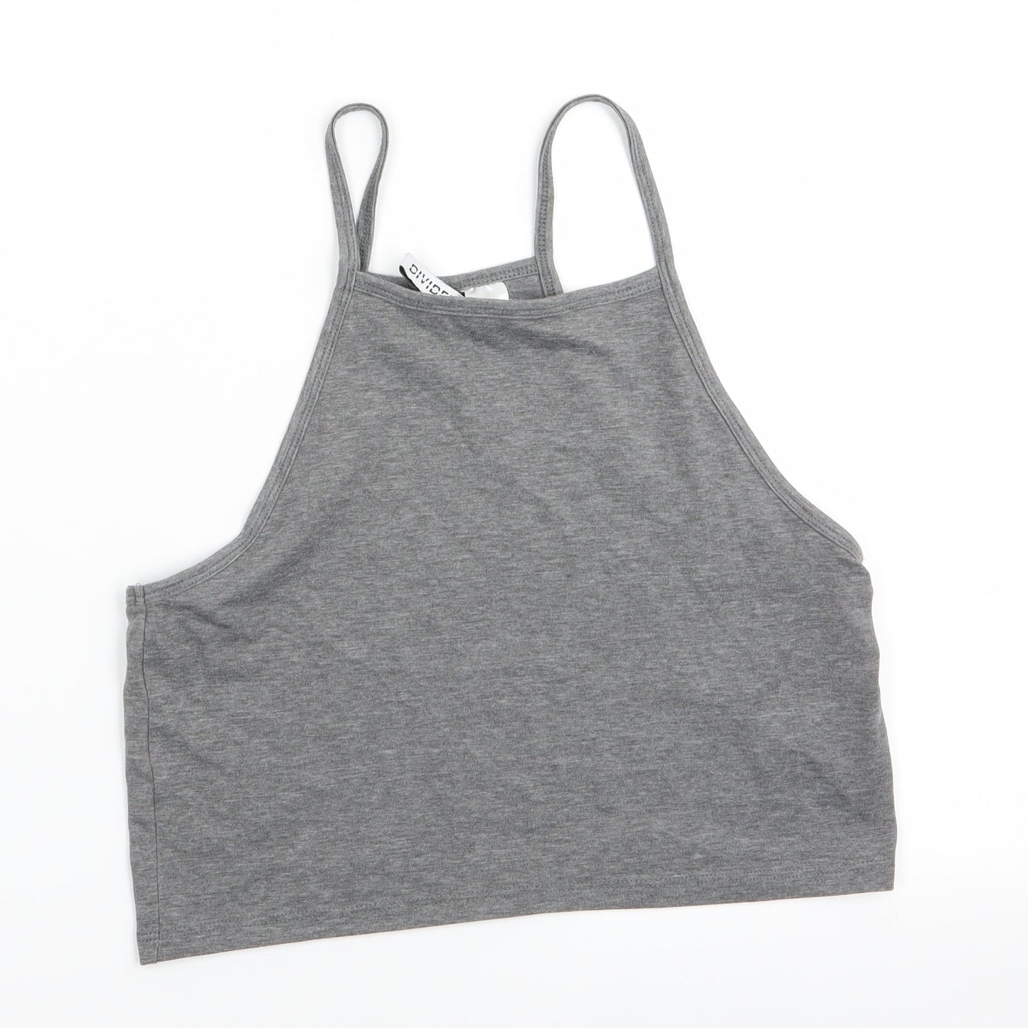 Divided Womens Grey   Cropped T-Shirt Size 10