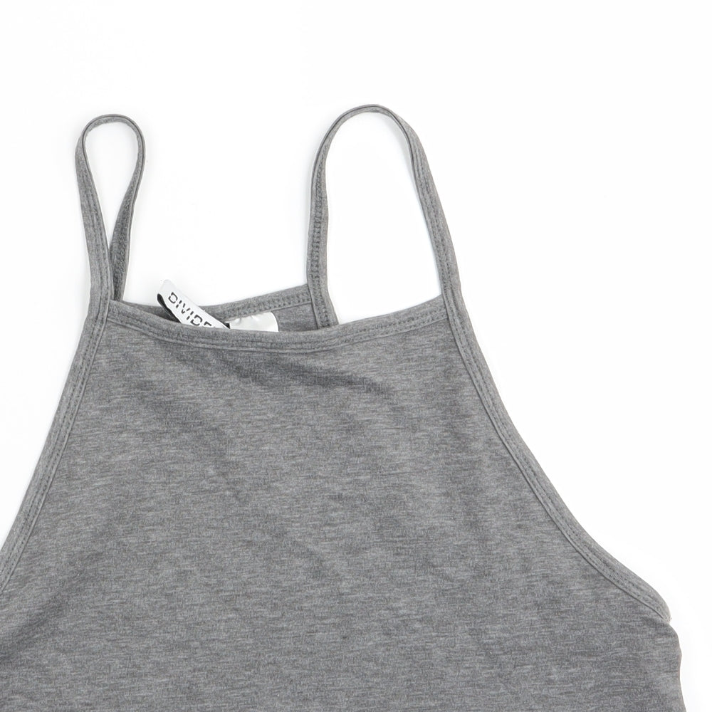 Divided Womens Grey   Cropped T-Shirt Size 10