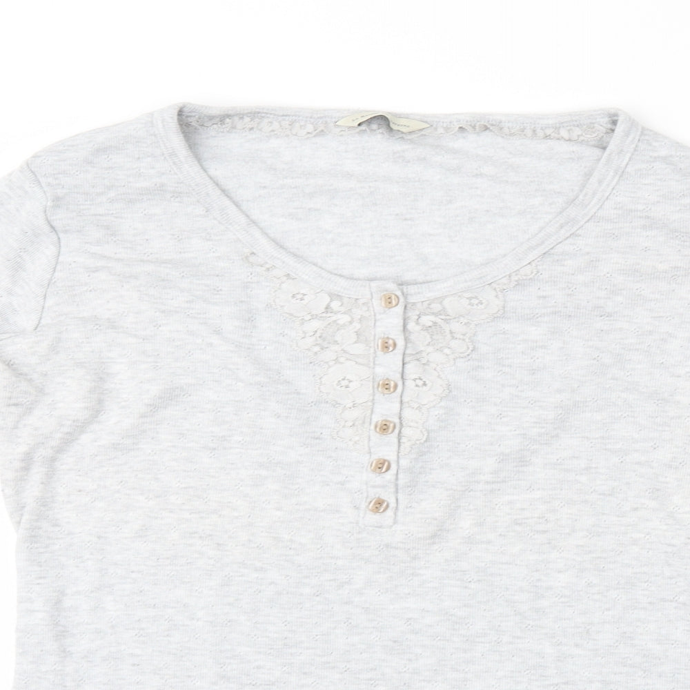 M&S Womens Grey   Henley Jumper Size 14